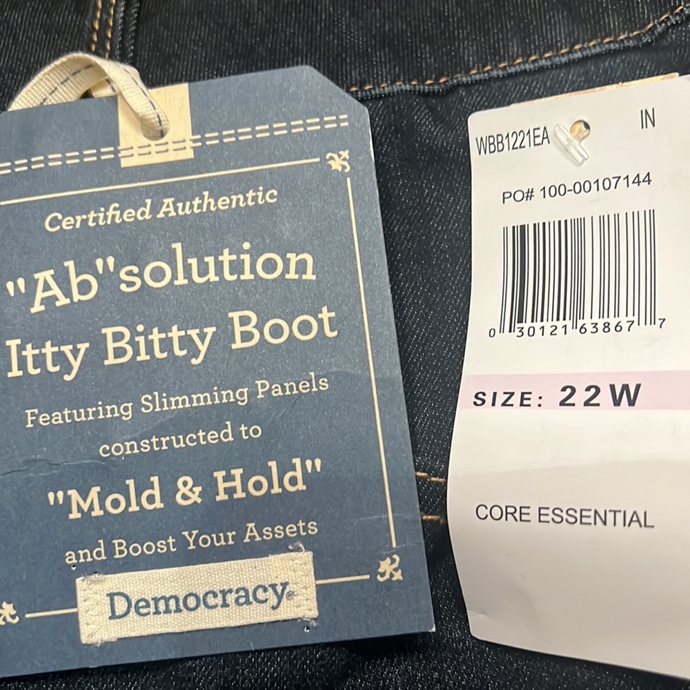 #244 ☑️ Democracy Ab Solutions Itty Bitty Boot Indigo Denim Jeans - Picture 16 of 16
